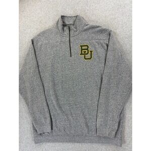 Baylor Bears League‎ Stitched Logo 1/4 Zip Sweatshirt (Men's XL) Gray